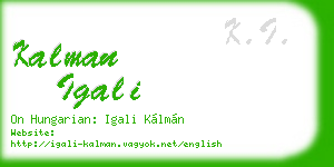 kalman igali business card